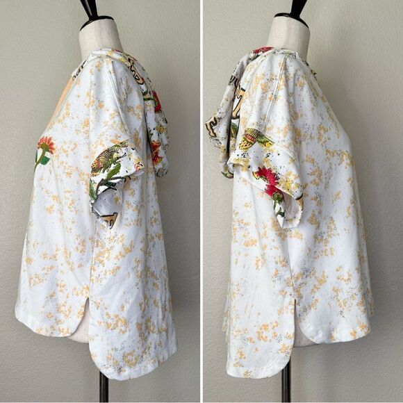 Anthropologie Daily Practice Emrbroidered Short Sleeves Hoodie - Picture 7 of 13